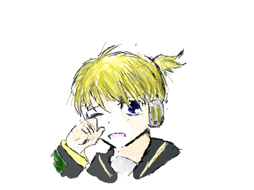 len kagamine : myfirst drawing on the site.0_oMy first drawing,so don't be to harsh.X 스케치판 ,sketchpan