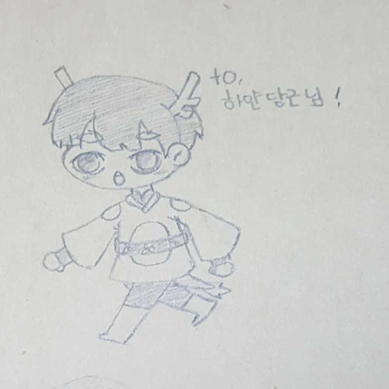 리퀘 1번.
.. : 리퀘 1번.
오늘 일이 늦게 끝나서 색없이 손그림입니다. 스케치판 ,sketchpan