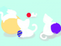 고양이들 : 공놀이 하고 있는 고양이~ 스케치판 ,sketchpan