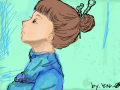 사랑 : 하늘을 보고있는 여자 스케치판 ,sketchpan