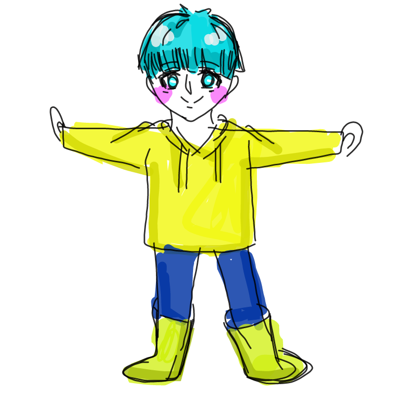 우비 입은 .. : 우비 입은 어린아이 스케치판 ,sketchpan