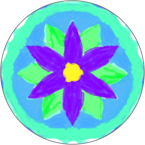 어린아이의 수채화-수련 : 어린아이가 그린것처럼 표현된 수련입니다 스케치판 ,sketchpan