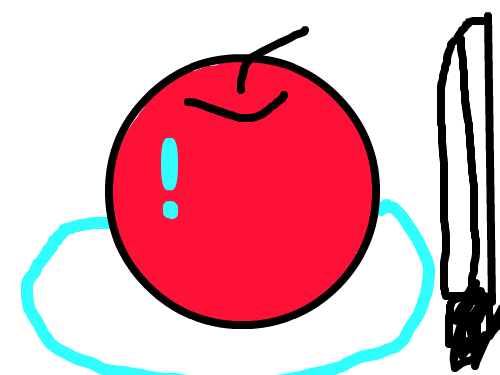사과 드세요 : 사과를 반으로 쪼개 접시에 담아 처먹어 스케치판 ,sketchpan