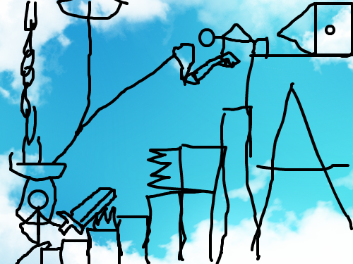 죽는다. : 하늘 나라로 올라가려는 한 사람 위험한 관문이 기다리고 있다. 스케치판 ,sketchpan