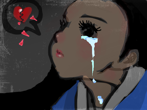 눈물만 주륵주륵 : 여자가운다 스케치판 ,sketchpan