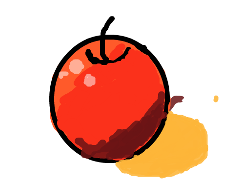 사과 : 사과 명함을 한것 스케치판 ,sketchpan