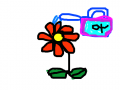 꽃-사현덕 : 꽃에게물준다 스케치판 ,sketchpan