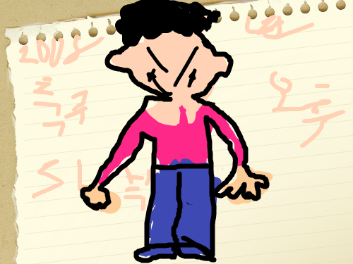 사람   -    이명수 : 아빠와 나 아이들을 페자 스케치판 ,sketchpan