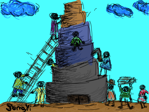 The tower of .. : The tower of Babel 스케치판 ,sketchpan