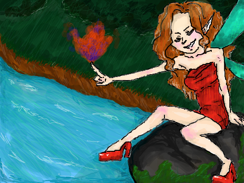 요정 : 으아 힘드네용... ;ㅁ; 스케치판 ,sketchpan