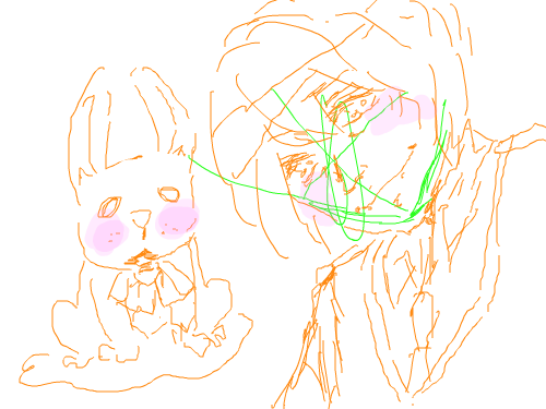 토끼 : 토끼와 중년아저씨 스케치판 ,sketchpan