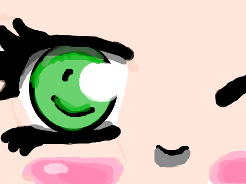 :D : a green eye I worked on 스케치판 ,sketchpan