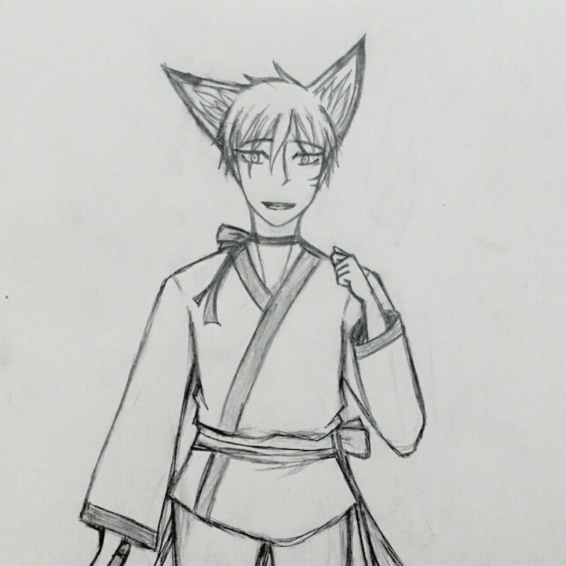 자캐입니.. : 자캐입니다!! 이름은 키츠네고 여우에요 :D 스케치판 ,sketchpan