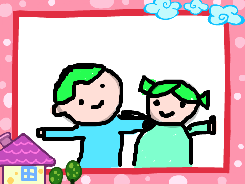 ㅋㅋ 가족 : 오누이끼리끼리 사직찍기 스케치판 ,sketchpan