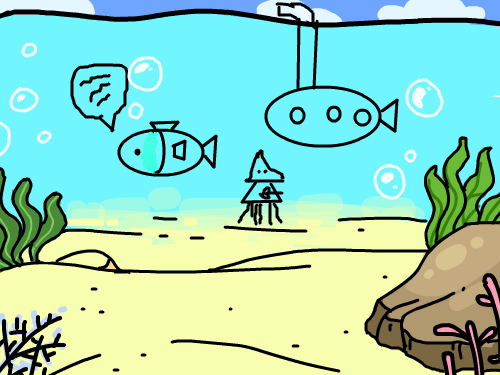 바닷속 : ....... 스케치판 ,sketchpan