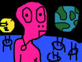 침략하려는 외계인의 생각 : 생각하는 거야 스케치판 ,sketchpan