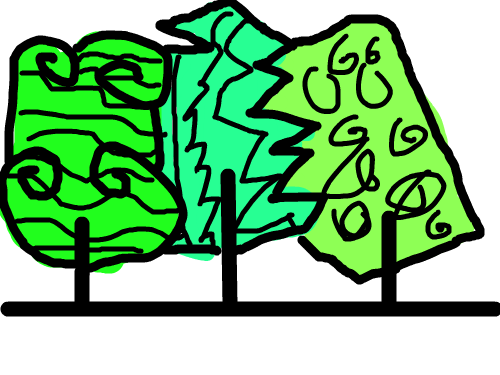 나무 : 도형 나무 스케치판 ,sketchpan