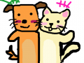 강아지와 고양이 : 강아지와고양이를그린것이다 스케치판 ,sketchpan
