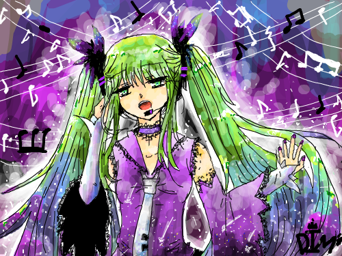 미쿠 내마음대로 어레인지☆ : 은하수 위의 아리아, 라는 느낌으로 어레인지! 했습니다. 스케치판은 처음인데 재밌네요ㅎㅎ 스케치판 ,sketchpan