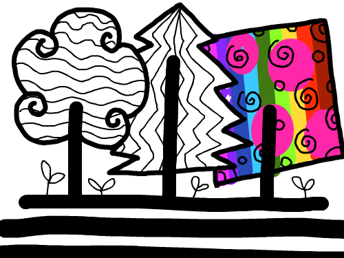 01-나무 : 다양한 색깔로 나무꾸미기 스케치판 ,sketchpan