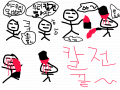 칼전 : 칼싸움을 하다 둘다 죽음. 스케치판 ,sketchpan