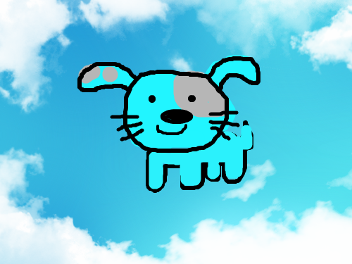 하늘을나는신기한강아지 : 하늘강아지 스케치판 ,sketchpan