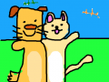 멍멍~강아지,야옹,고양이 : 멍멍이와야옹이 스케치판 ,sketchpan