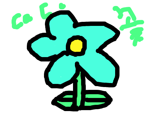 하늘꽃 : 하늘하늘한 하늘색의 꽃 스케치판 ,sketchpan