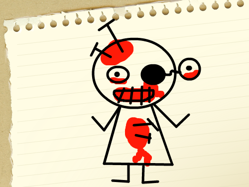 저주인형 : 재 생각으론 너무 귀여운데... 스케치판 ,sketchpan