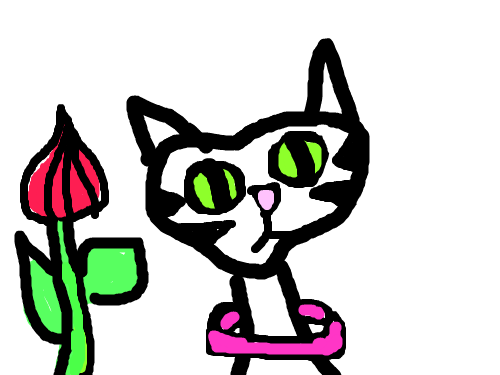 Cat and dragonfly : cat amazed by dragonfly 스케치판 ,sketchpan