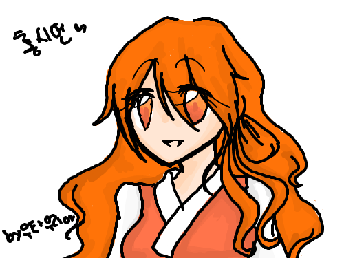 홍시연 : 칸타밸유 캐릭처 홍시연 그려봣습니드 스케치판 ,sketchpan