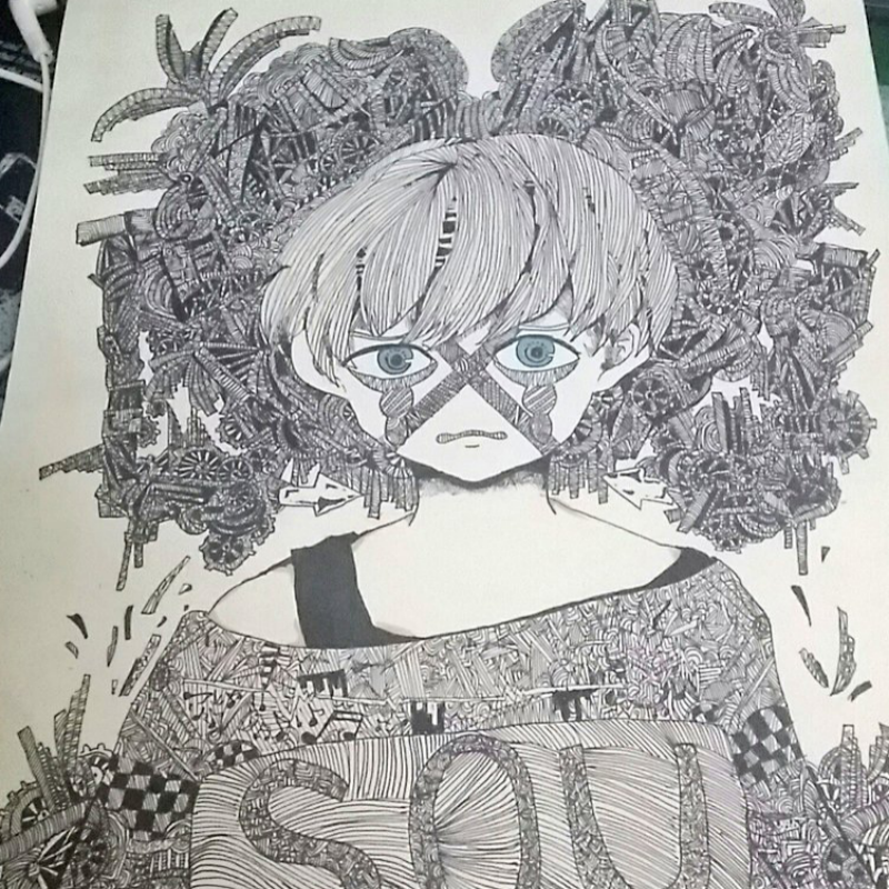 사진 잘리.. : 사진 잘리네요....... 밑에 더 있는데... 저번에 학교에서 수행평가로 그린거...... 스케치판 ,sketchpan