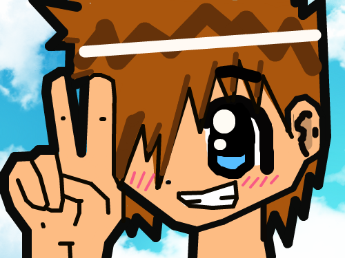 piece : it just a guy give a piece sign 스케치판 ,sketchpan