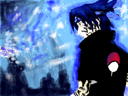 처음작품..... 사스케입니다. : 완전 ,,, 미치는줄 알았음 ,,, 손 부러질듯,,,마우스로 하니까 ,,ㄷㄷ 스케치판 ,sketchpan