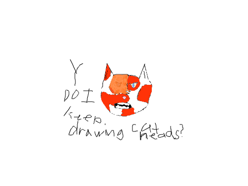 An Angry Spottedleaf : The head of an angry med. cat named Spottedleaf from the book Warriors by Erin Hunter. 스케치판 ,sketchpan