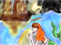 인어공주 : 인어공주 밖에 나오다 스케치판 ,sketchpan