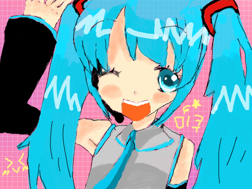 ☆미쿠★ : 보컬로이드 하츠네 미쿠임돵~♡ 스케치판 ,sketchpan