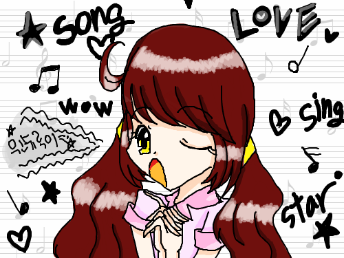 Sing Song~♬ : 노래부르는 여자아이 스케치판 ,sketchpan