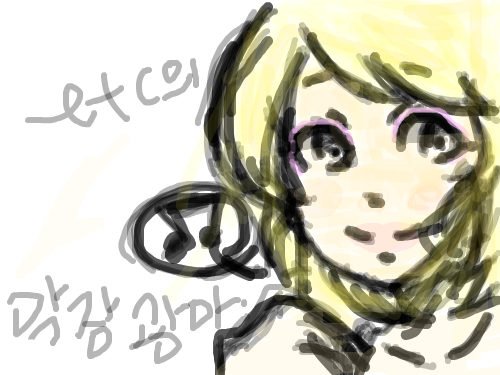 금발머리 소녀 : 티파니의 금발머리 버전... 스케치판 ,sketchpan