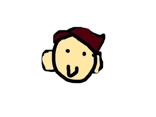 사람얼굴 : 갈색머리 사람(남자) 스케치판 ,sketchpan