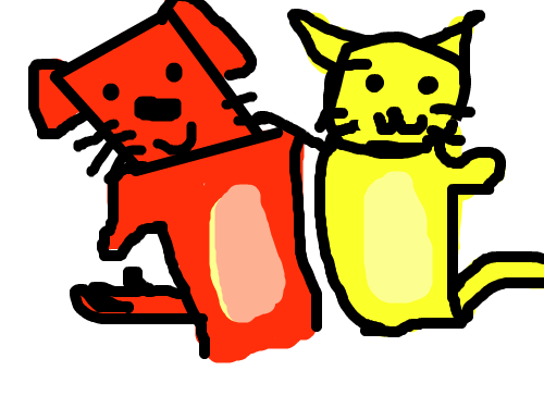 친구 : 고양이와 강아지가 친구가 되었다. 스케치판 ,sketchpan