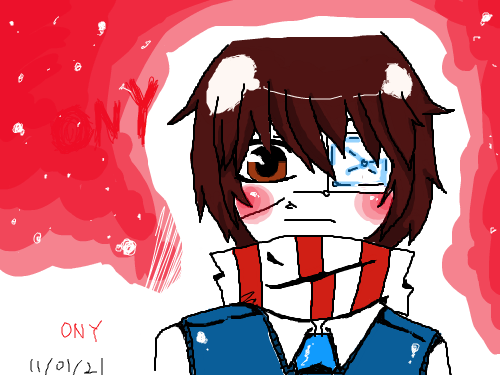 ONY 110121 : 몇달만에 그려보는 자캐 오니.대학생인데 초딩같아 ㅋㅋㅋㅋ 슬럼프 아직도 안 갔구나... 스케치판 ,sketchpan