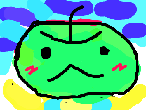 웃는 사과님 : 나의 사과가 웃으며 자랑 하느것이야~!~ 스케치판 ,sketchpan
