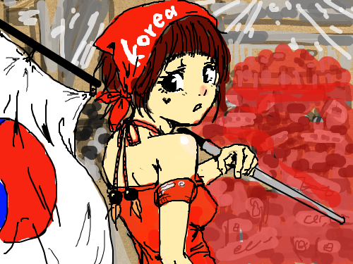 첫 원정 16강 : 응원단은 빨간색으로 처리 ㄷㄷ 스케치판 ,sketchpan