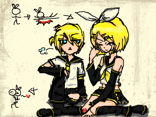 넘어졌응 : 린렌같지않지만린렌임ㅋㅋ 스케치판 ,sketchpan