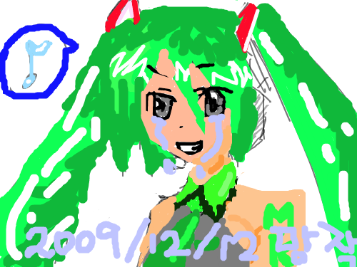 미쿠망작 ㅠ : 이런걸 처음해봐서 미쿠가 이상해졌네요 제가 못그린건 알지만 악플은 사절이예요 ㅜㅜ 스케치판 ,sketchpan