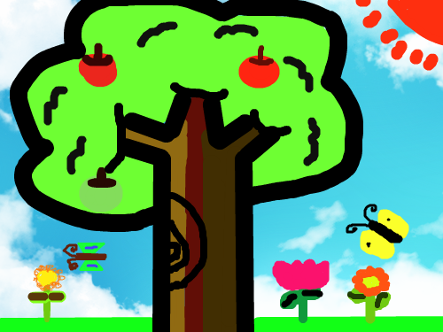 0819 - 양성훈 : 나무,나비,꽃,해그리기 스케치판 ,sketchpan