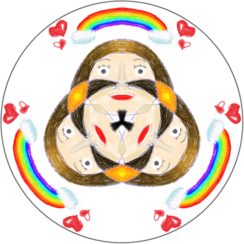 수염소녀 : 무지개는 나의 희망이야. 스케치판 ,sketchpan