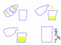 꿀꺽 : 환타를 따르는 장면 스케치판 ,sketchpan