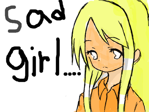 슬픈소녀 : 기분이안좋은 소녀... 스케치판 ,sketchpan